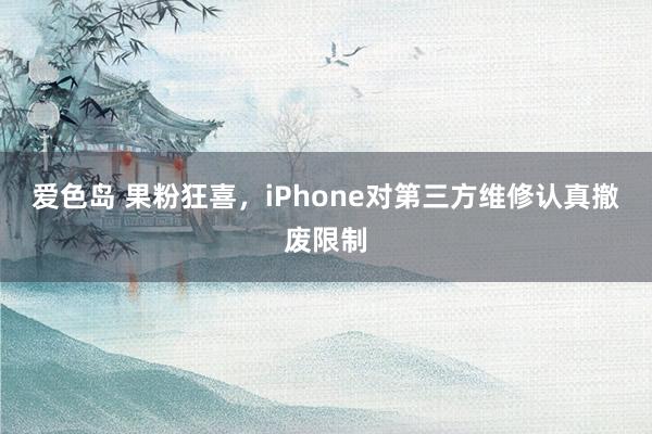 爱色岛 果粉狂喜，iPhone对第三方维修认真撤废限制