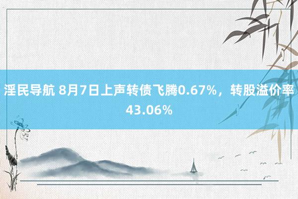 淫民导航 8月7日上声转债飞腾0.67%，转股溢价率43.06%