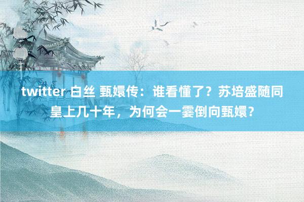 twitter 白丝 甄嬛传：谁看懂了？苏培盛随同皇上几十年，为何会一霎倒向甄嬛？