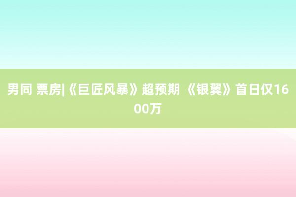 男同 票房|《巨匠风暴》超预期 《银翼》首日仅1600万